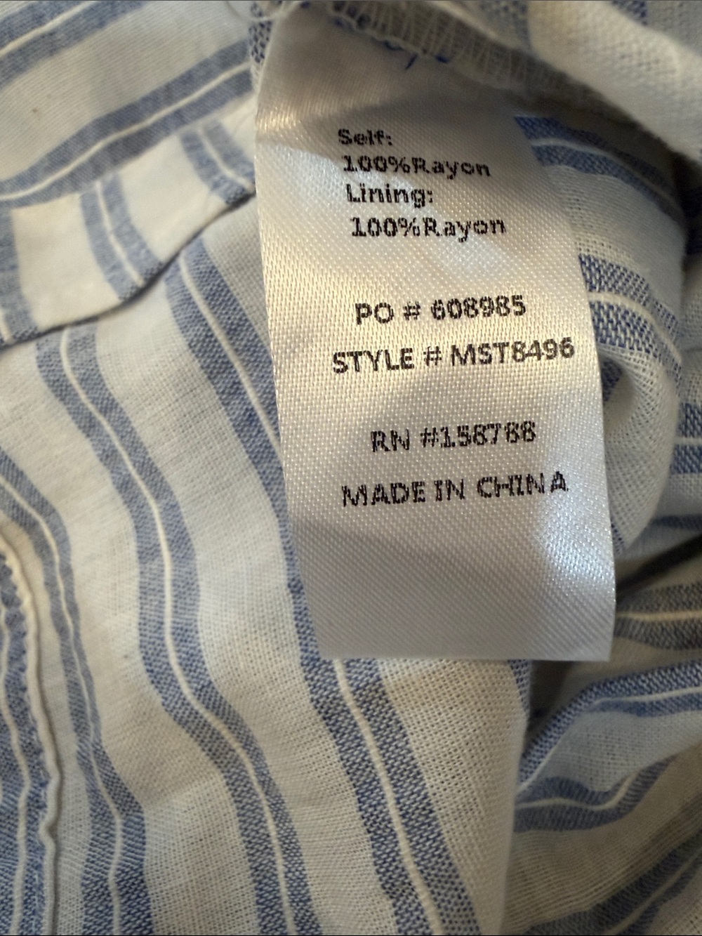 MABLE Blue White Striped 2 Piece Crop Top Wide Leg Pants Set S - Picture 15 of 16